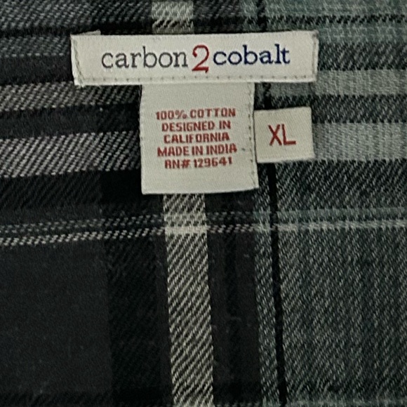 Carbon2Cobalt Mens Size XL Long Sleeve Plaid Button Down Flannel Shirt - Picture 3 of 12